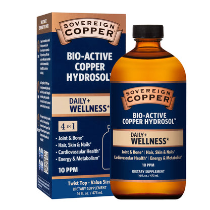 Sovereign Bio-Active Copper Hydrosol – Bioavailable Copper Liquid with Silver Hydrosol | 16 fl oz