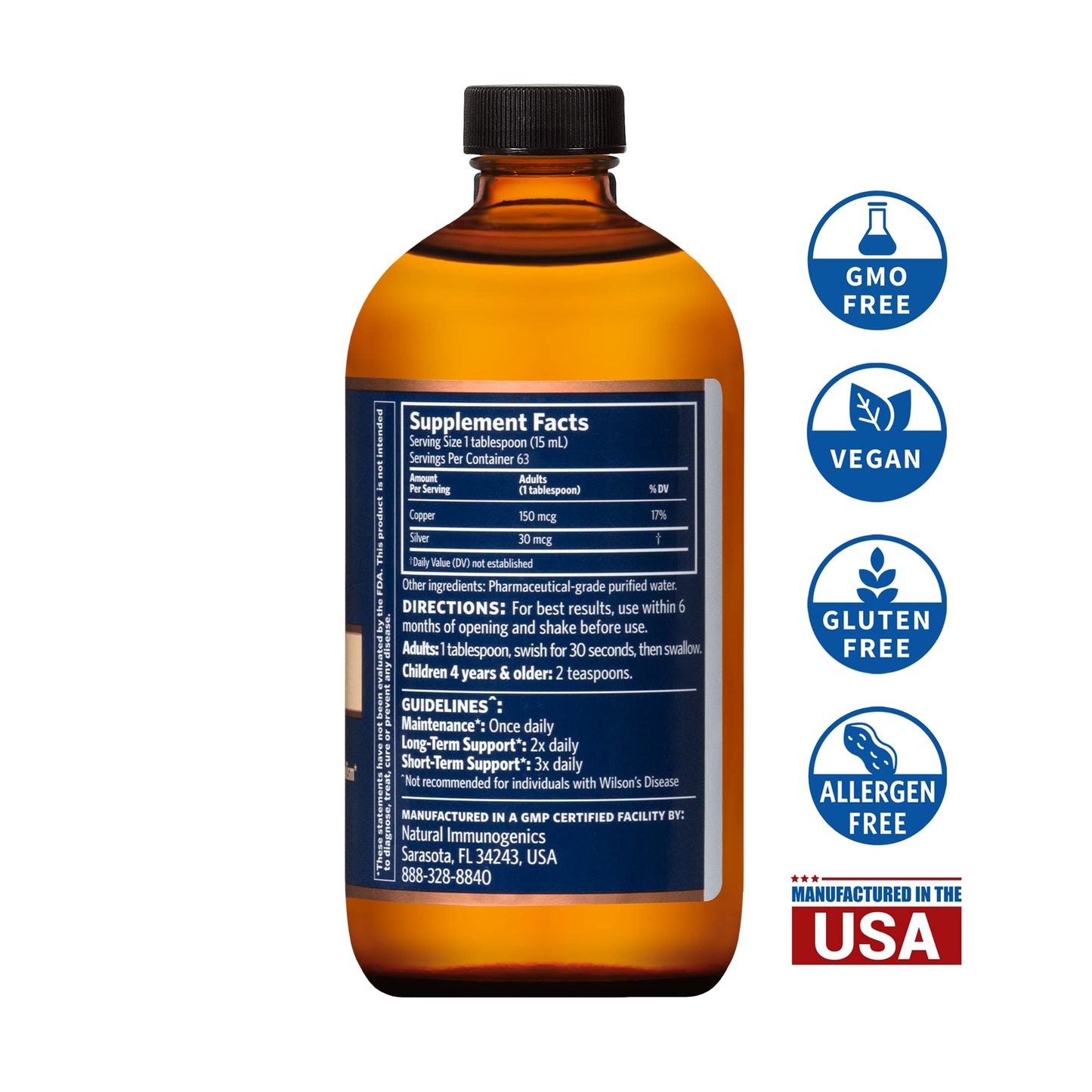 Sovereign Bio-Active Copper Hydrosol — Bioavailable Copper Liquid for Adults & Kids (32 fl oz)