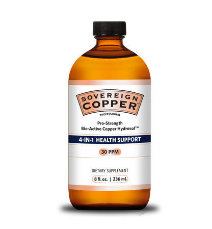Sovereign Pro-Strength Bio-Active Copper Hydrosol - 30ppm Copper Liquid, 8 fl oz