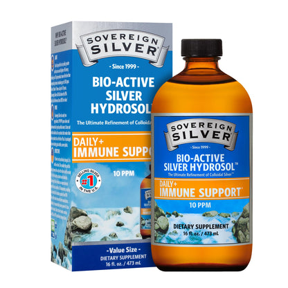 Sovereign Silver Bio-Active Silver Hydrosol 10 ppm, 16 oz – Premium Colloidal Silver Liquid