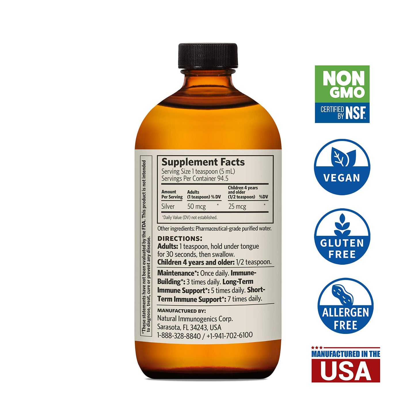 Sovereign Silver Bio-Active Silver Hydrosol 10 ppm, 16 oz – Premium Colloidal Silver Liquid
