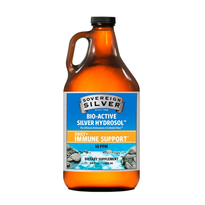Sovereign Silver Immune Support - Colloidal Silver 10 ppm, 64 Fl Oz (1,892 mL)