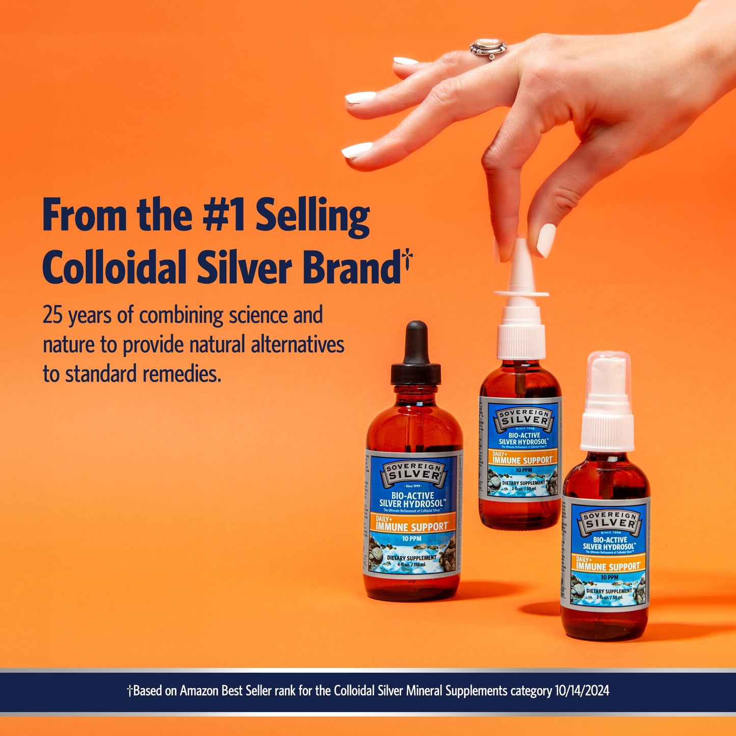 Sovereign Silver Immune Support - Colloidal Silver 10 ppm, 64 Fl Oz (1,892 mL)