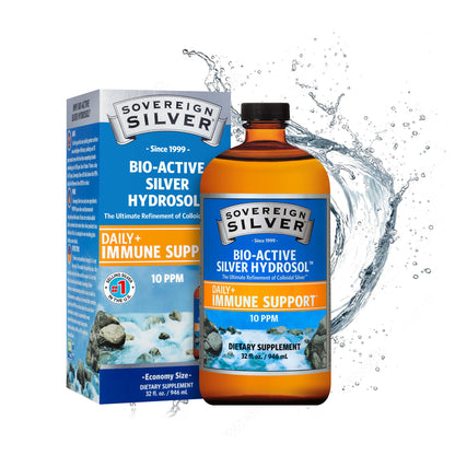 Sovereign Silver Immune Support - 10 ppm Colloidal Silver, 32 fl oz (946 mL)