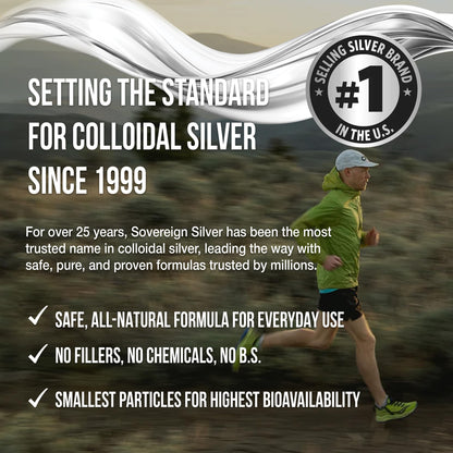 Sovereign Silver Immune Support - Colloidal Silver 10 ppm, 64 Fl Oz (1,892 mL)