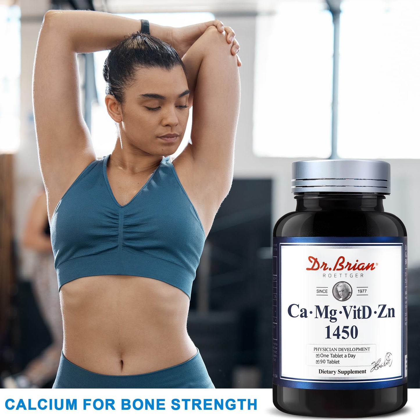Dr. Brian Calcium Supplement – Bone & Teeth Health, Non-GMO, 90 Tablets