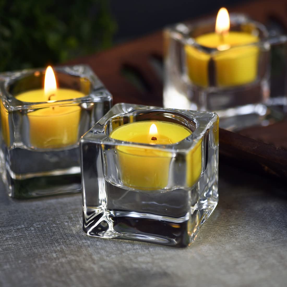 DEYBBY Lemon Scented Soy Wax Tealight Candles – 24-Pack, 4-Hour Burn