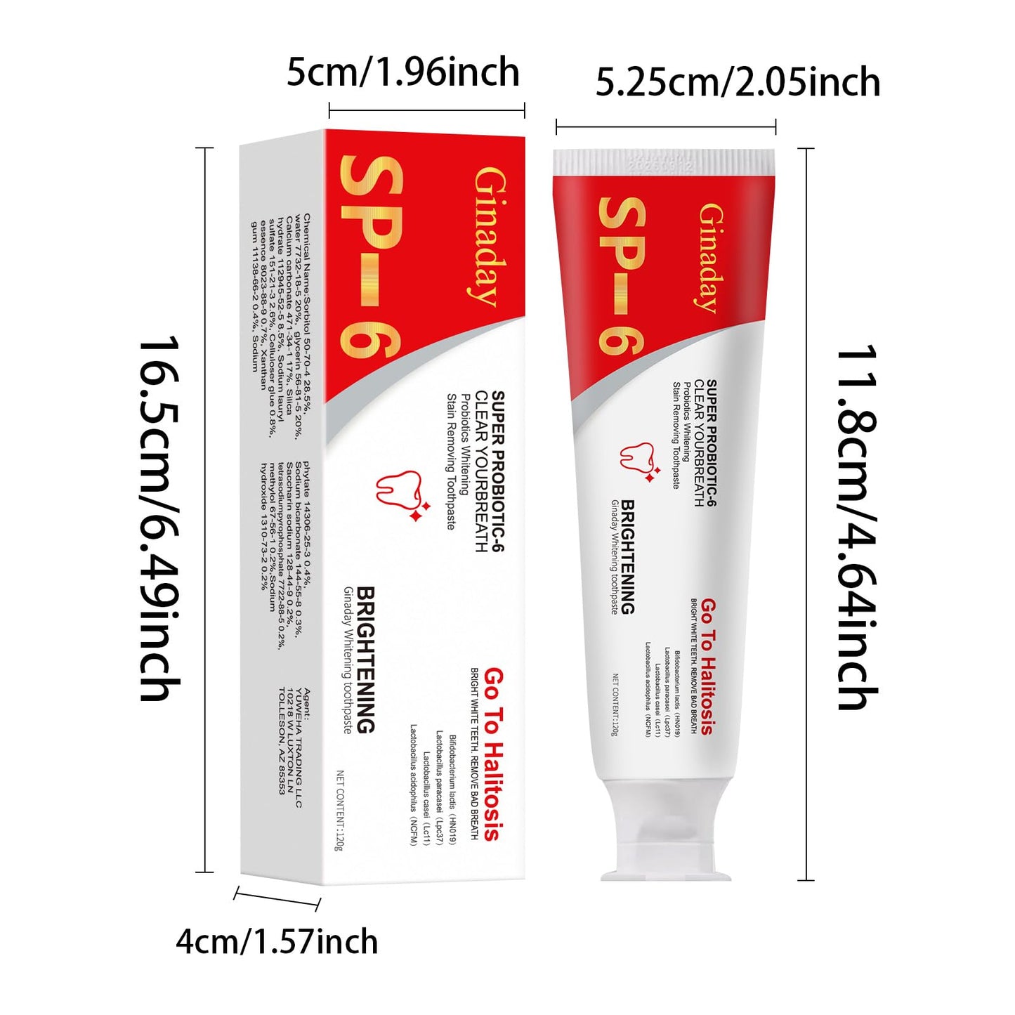 2-Pack SP-6 Probiotic Whitening Toothpaste – Deep Cleaning, Fresh Breath, Ultra Whitening
