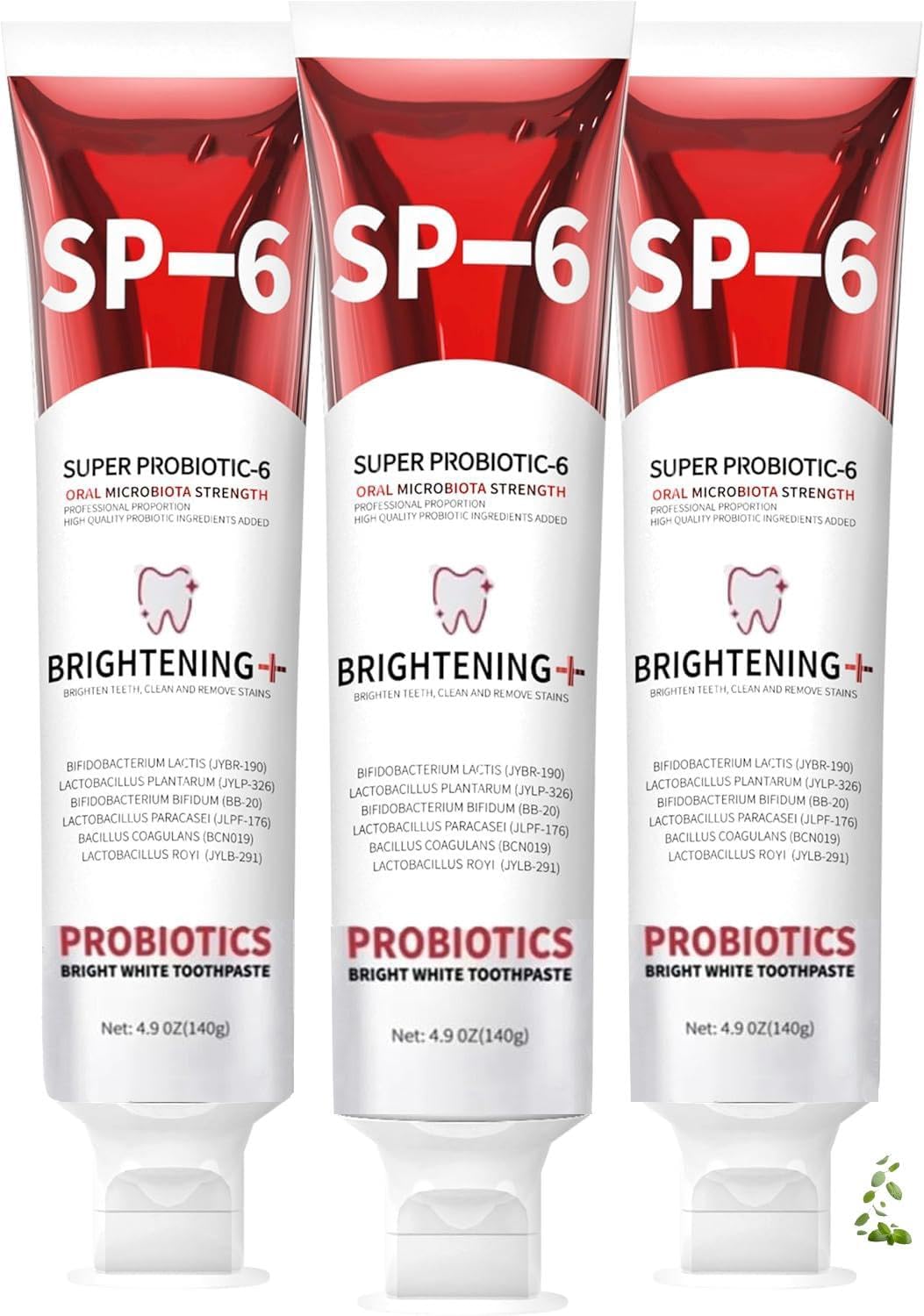 SP-6 Probiotic Whitening Toothpaste & SP-6 Ultra Whitening Toothpaste – Fluoride-Free, Fresh Mint Flavor, 3pc Pack