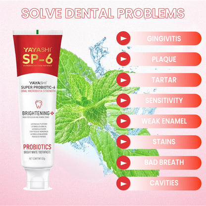 2-Pack SP-6 Probiotic Whitening Toothpaste – Enamel-Safe, Fluoride-Free, Double Mint