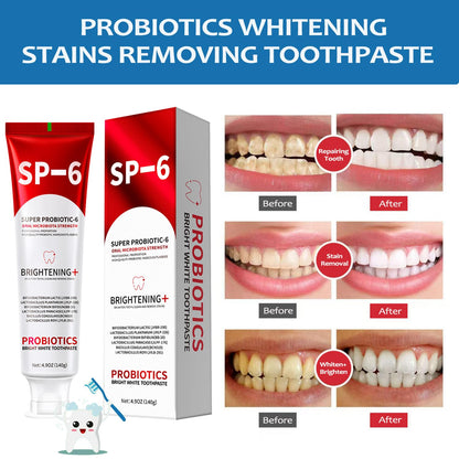SP-6 Probiotics Whitening Toothpaste – 2 PCS, Fluoride-Free, Mint