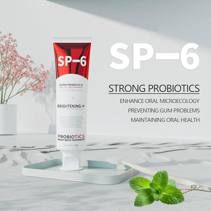 SP-6 Probiotics Whitening Toothpaste – Enamel-Safe, Fluoride-Free, Fresh Mint