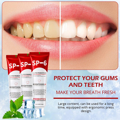 SP-6 Probiotics Whitening Toothpaste – Probiotics for Whitening, Gum Health, Enamel-Safe, Fluoride-Free