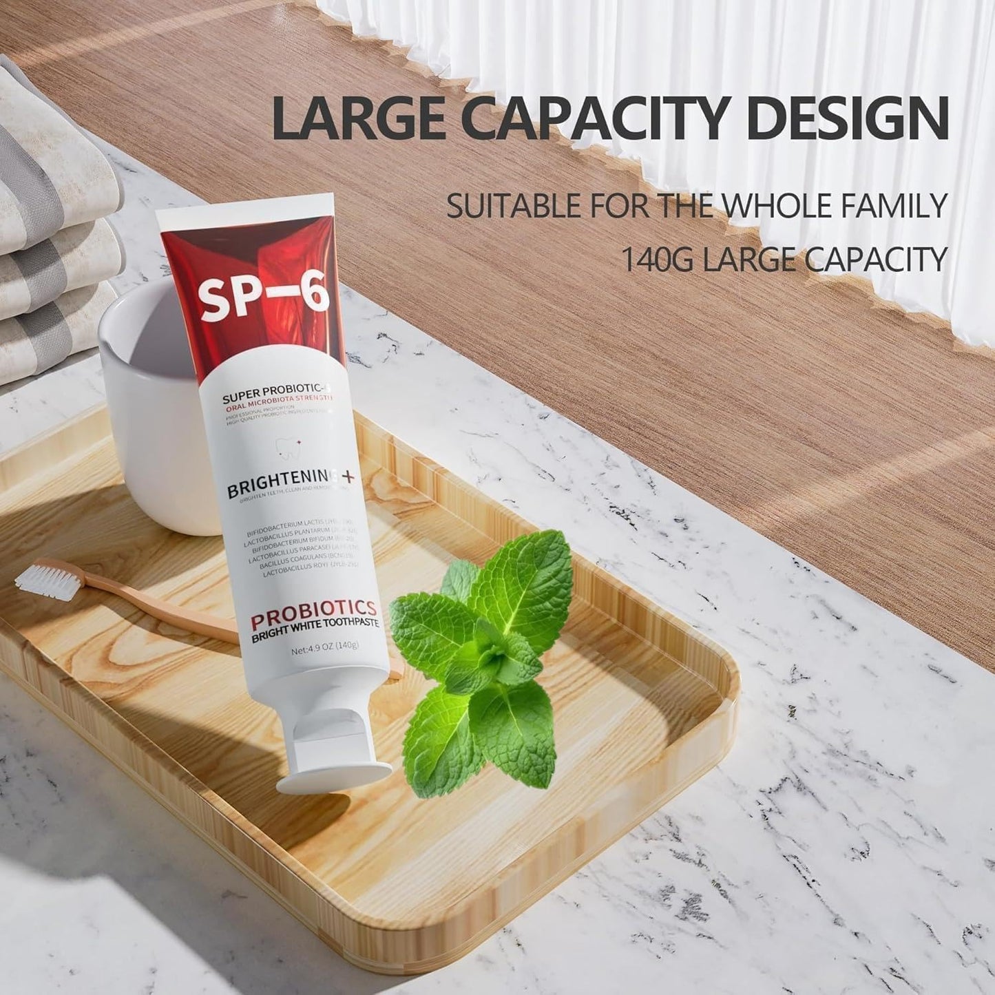 SP-6 Probiotics Whitening Toothpaste – Enamel-Safe, Fluoride-Free, Fresh Mint