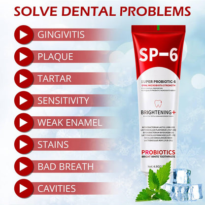 SP-6 Probiotics Whitening Toothpaste – Probiotics for Teeth Whitening & Gum Health