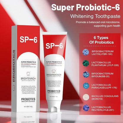 Sp-6 Probiotics Whitening Toothpaste – SP6 Brightening Toothpaste with Probiotics