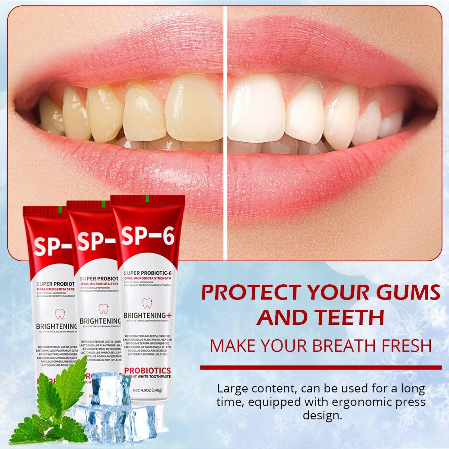 SP-6 Probiotics Whitening Toothpaste – Probiotics for Teeth Whitening & Gum Health