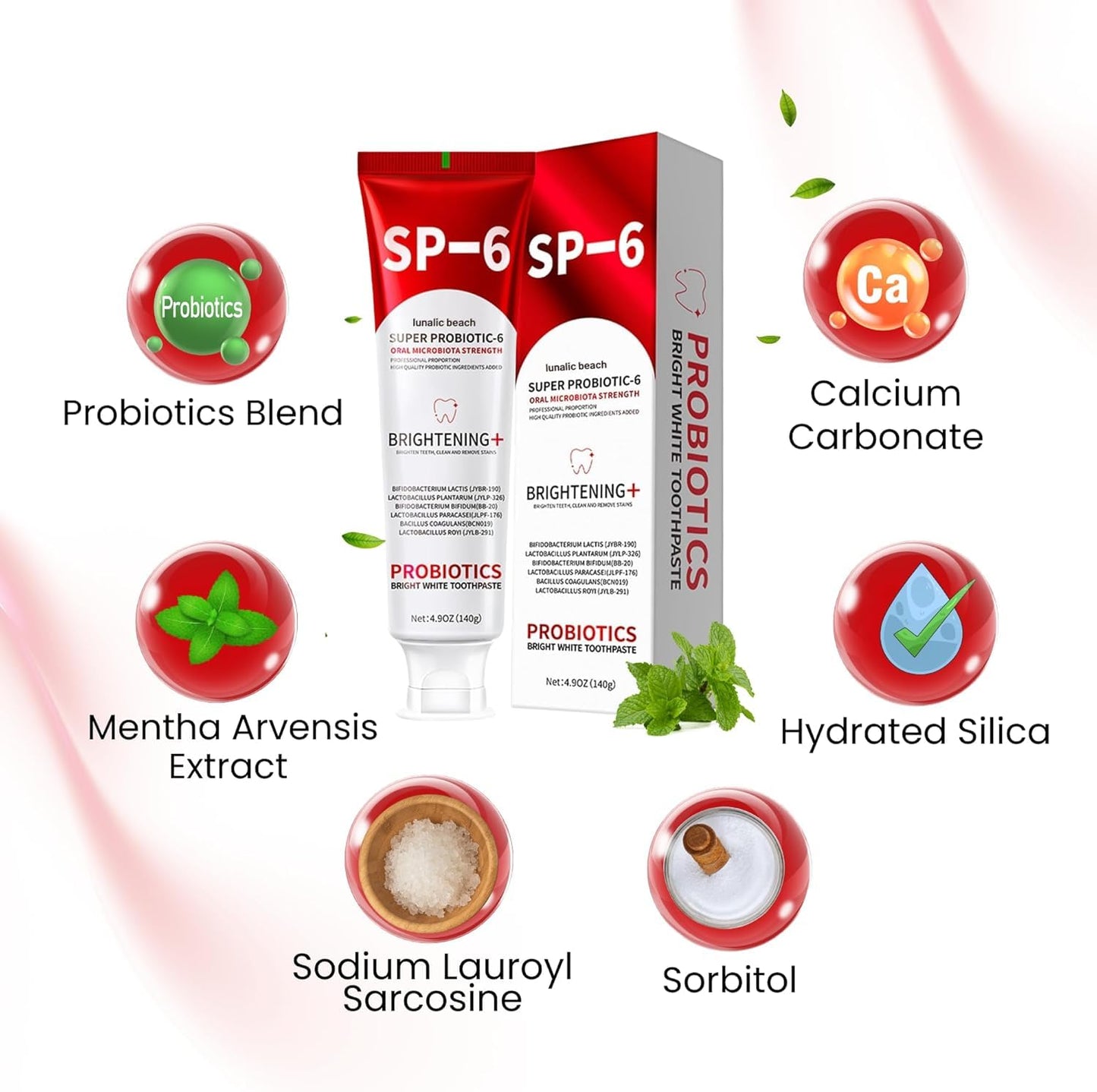 SP-6 Probiotics Whitening Toothpaste | Sp6 Brightening Tooth Paste with 6 Probiotics