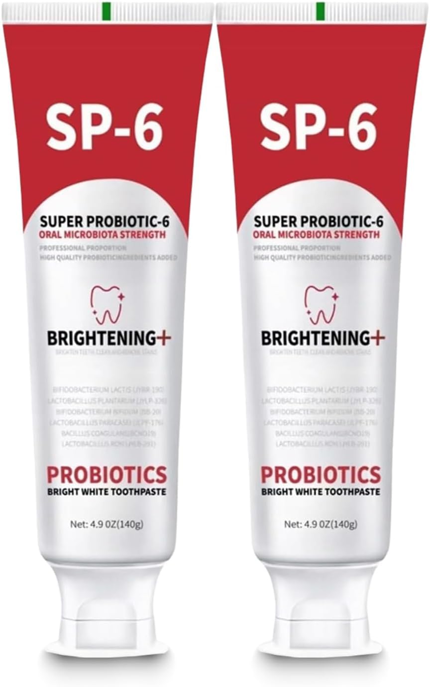 SP-6 Probiotics Whitening Toothpaste – Teeth Whitening, Gum Health, 6 Probiotics, Fluoride-Free, Minty Fresh