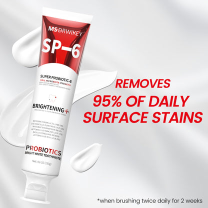 MSDRWIKEY SP-6 Toothpaste Bundle – 6 Probiotics, 7-Pro Whitening, Fluoride-Free