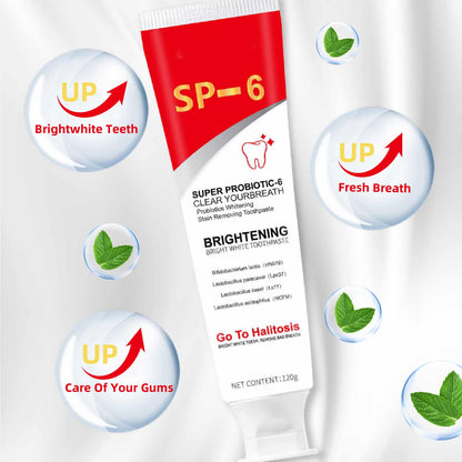 3Pcs SP-6 Ultra Whitening Toothpaste | Super Probiotic SP-6 Toothpaste | Deep Cleaning & Fresh Breath | Men and Women