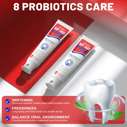 SP-8 Hydroxyapatite Probiotic Whitening Toothpaste – 8 Probiotics + Hydroxyapatite, Mint, Fluoride-Free (3)