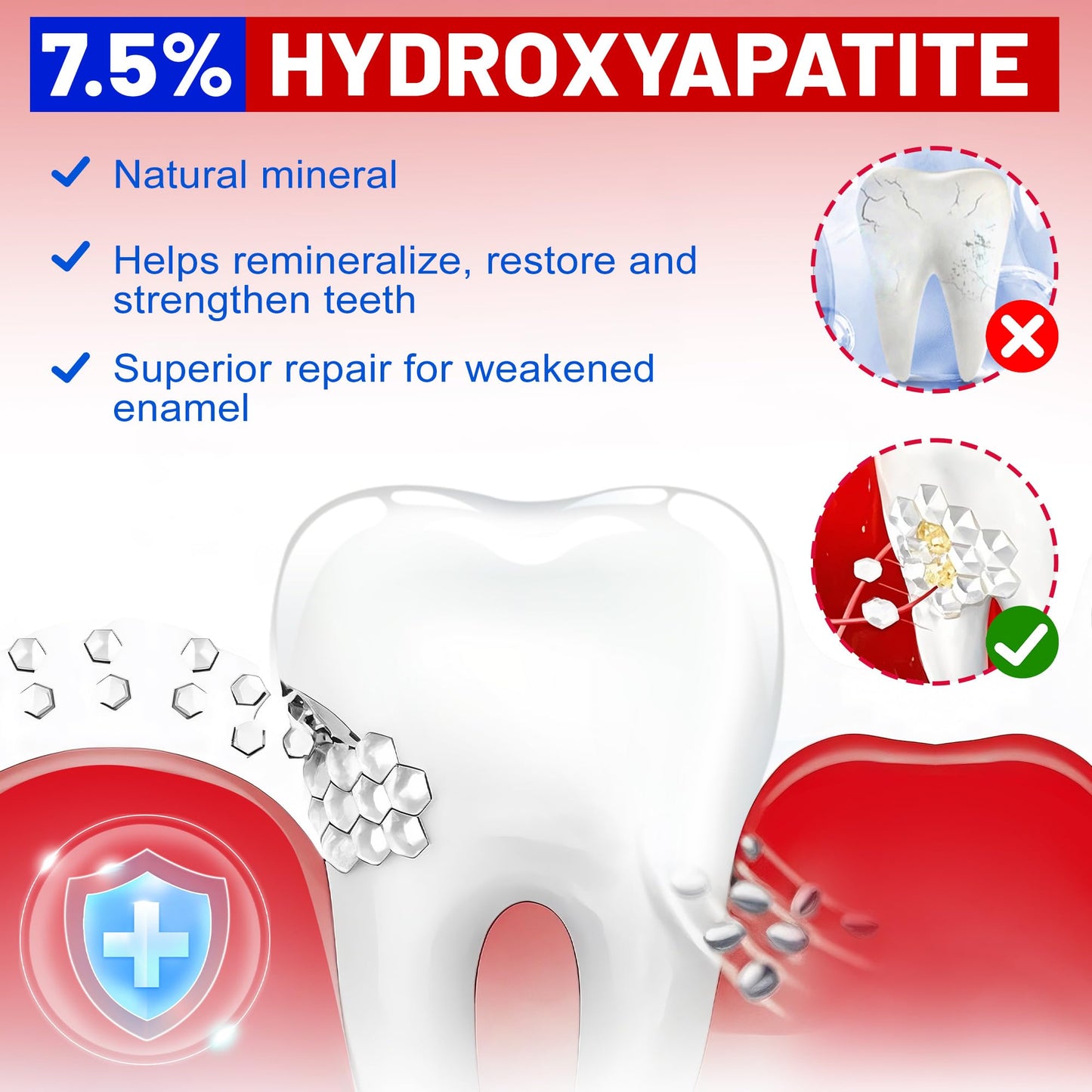 SP-8 Hydroxyapatite Probiotic Whitening Toothpaste – 8 Probiotics + Hydroxyapatite Formula for Whitening, Enamel Protection, Mint Flavor, Fluoride-Free