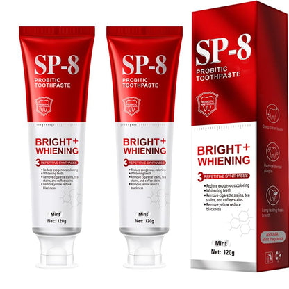 SP-8 Probiotics Whitening Toothpaste – Enamel-Safe, Fluoride-Free, Double Mint Flavor
