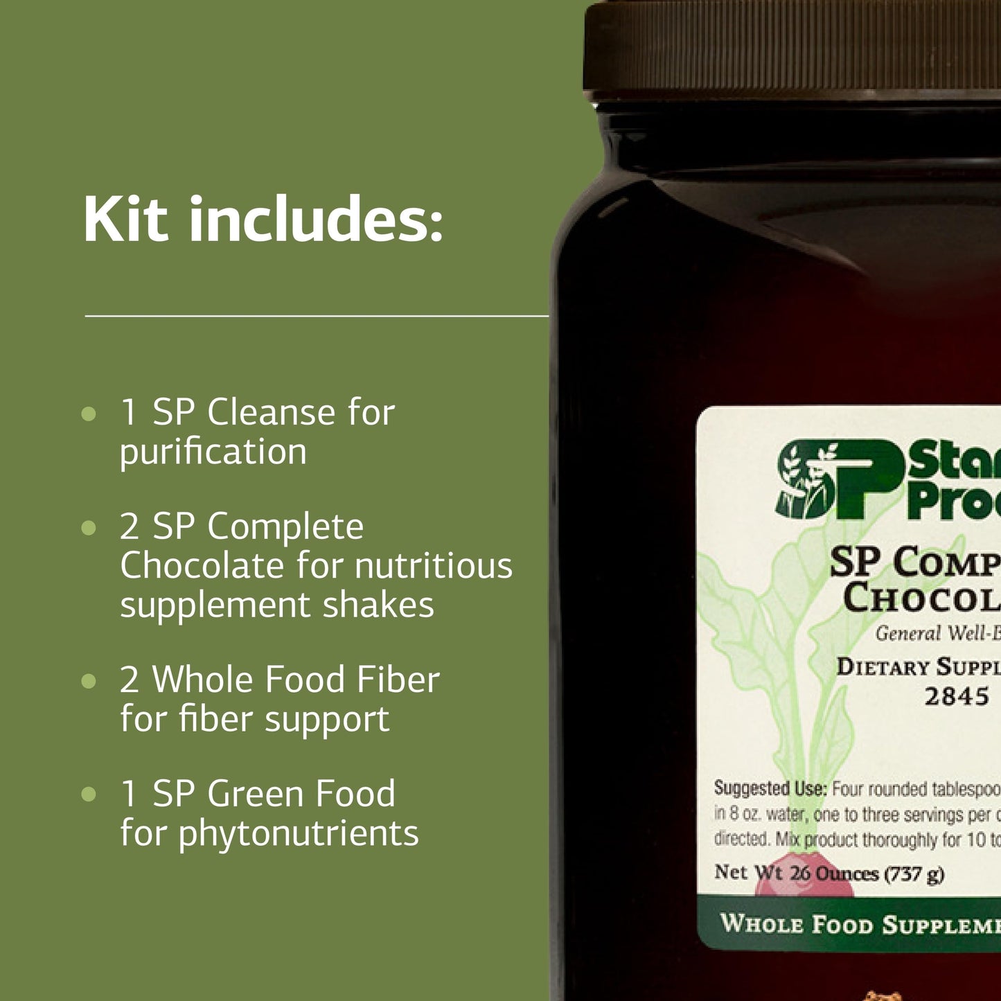 Standard Process Purification Kit with SP Complete & Whole-Food Fiber – 21-Day Detox & Liver Support (Chocolate)