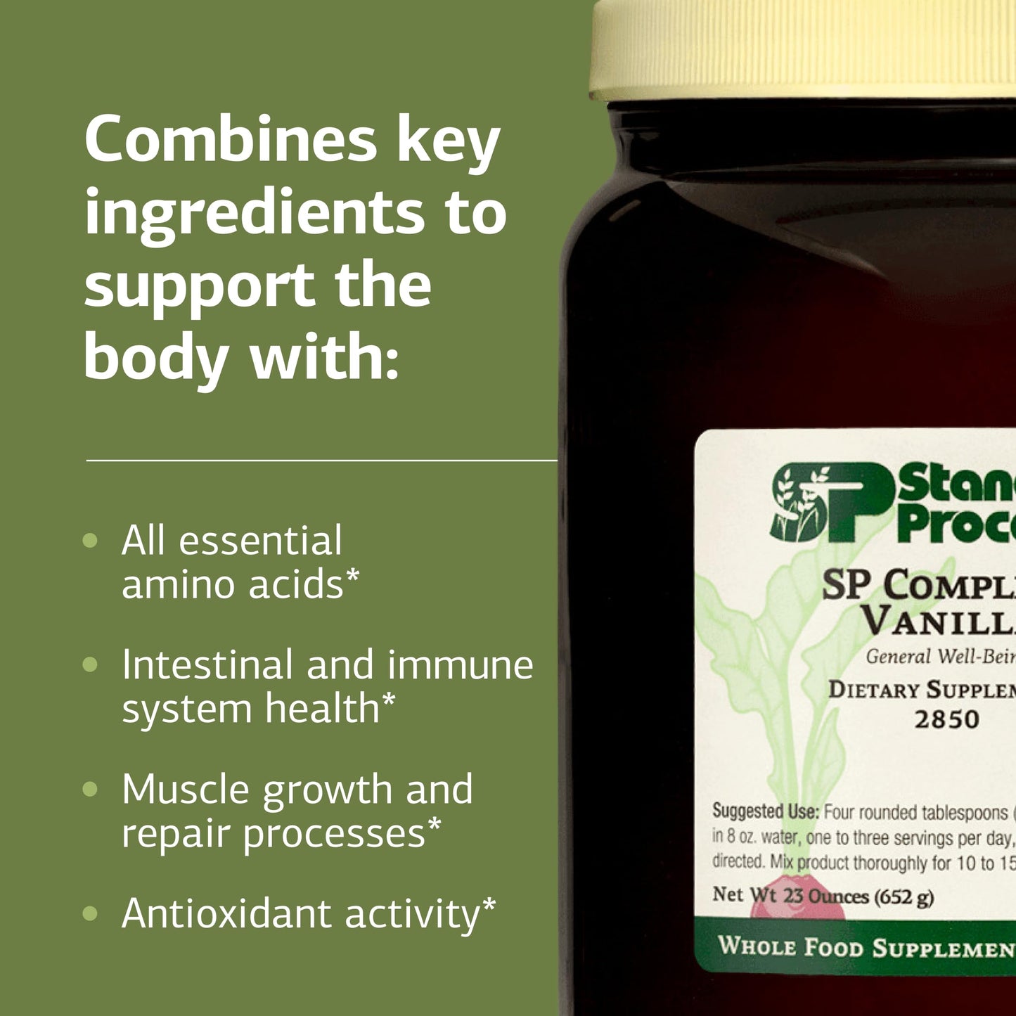 SP Complete Vanilla - Whole-Food Nutrition for Immune & Liver Support (23 oz)