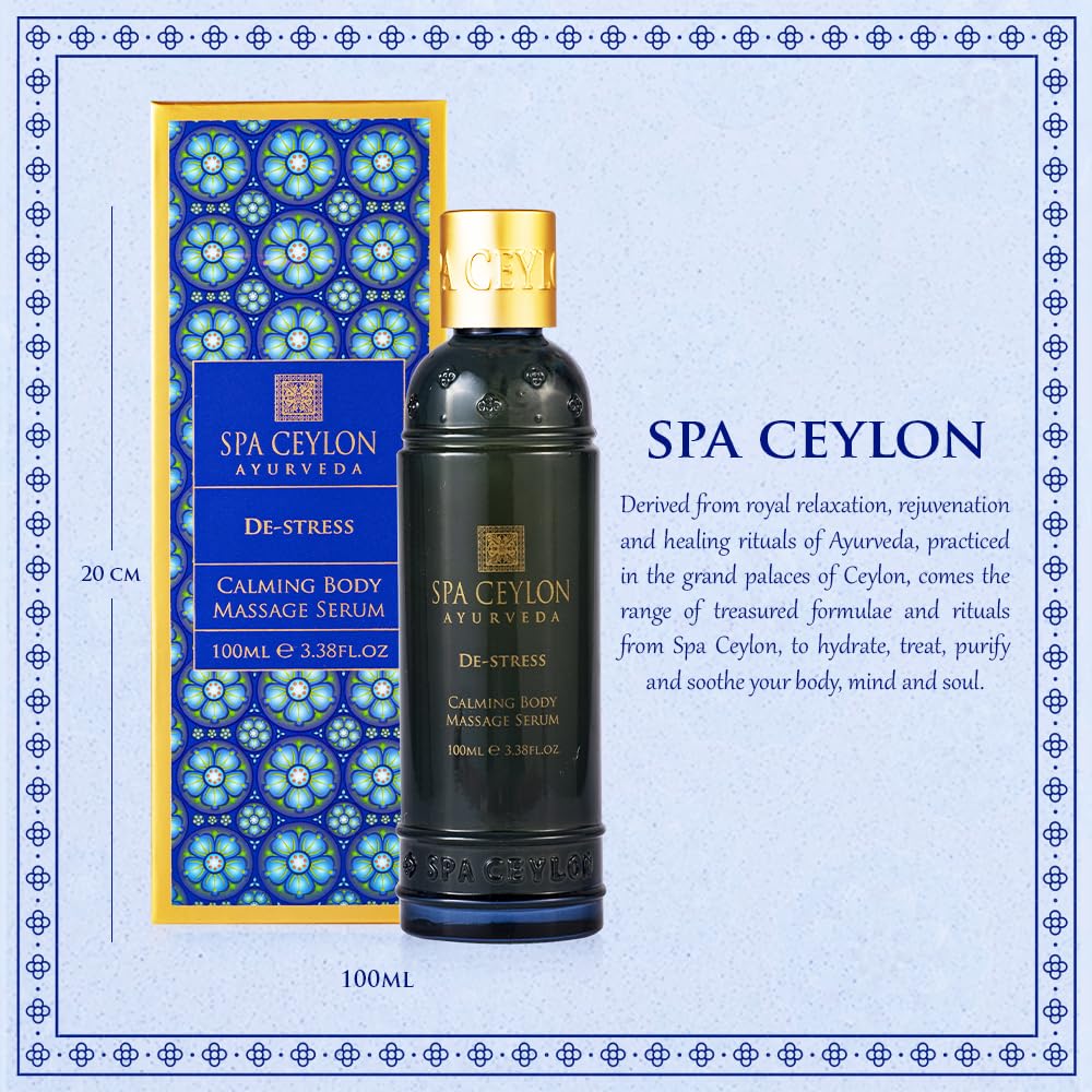 Spa Ceylon De-Stress Calming Body Massage Serum | Organic & Natural Massage Oil