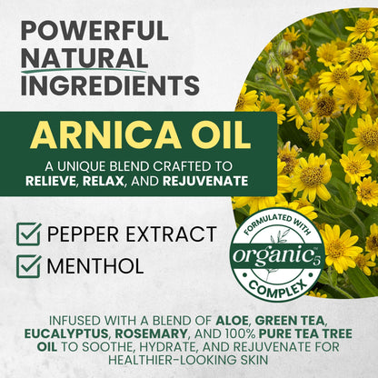 Sore Muscle Massage Oil – Arnica, Eucalyptus & Tea Tree (2-Pack)
