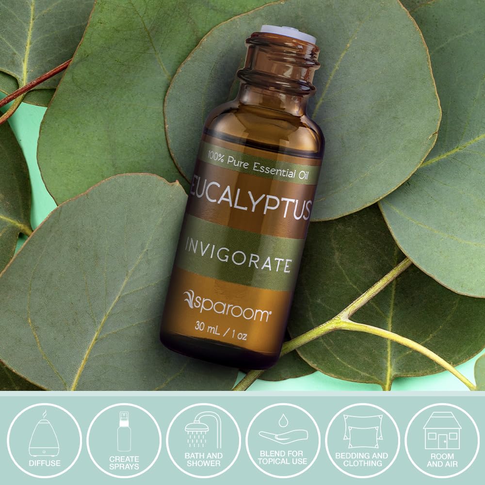 SpaRoom Aromatherapy Eucalyptus Essential Oil – Invigorate (100% Pure & Undiluted, 30 mL)