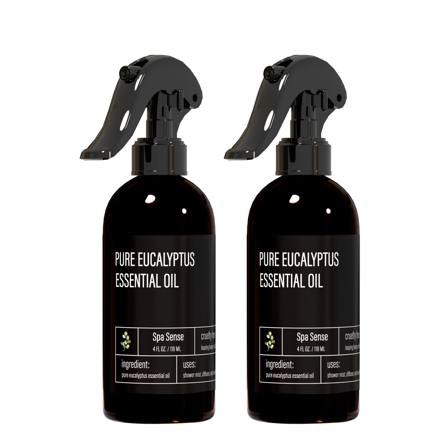 Spa Sense Pure Eucalyptus Oil Shower Mist & Steam Room Spray – 4 oz, 2 Pack | Premium Aromatherapy Essential Oil Spray