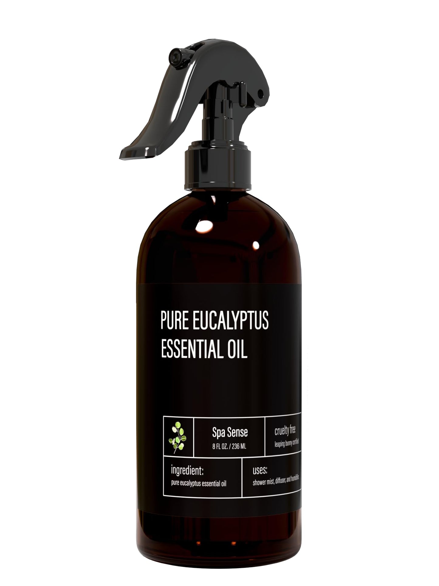 Spa Sense Pure Eucalyptus Shower Mist – 8oz Eucalyptus Essential Oil Spray