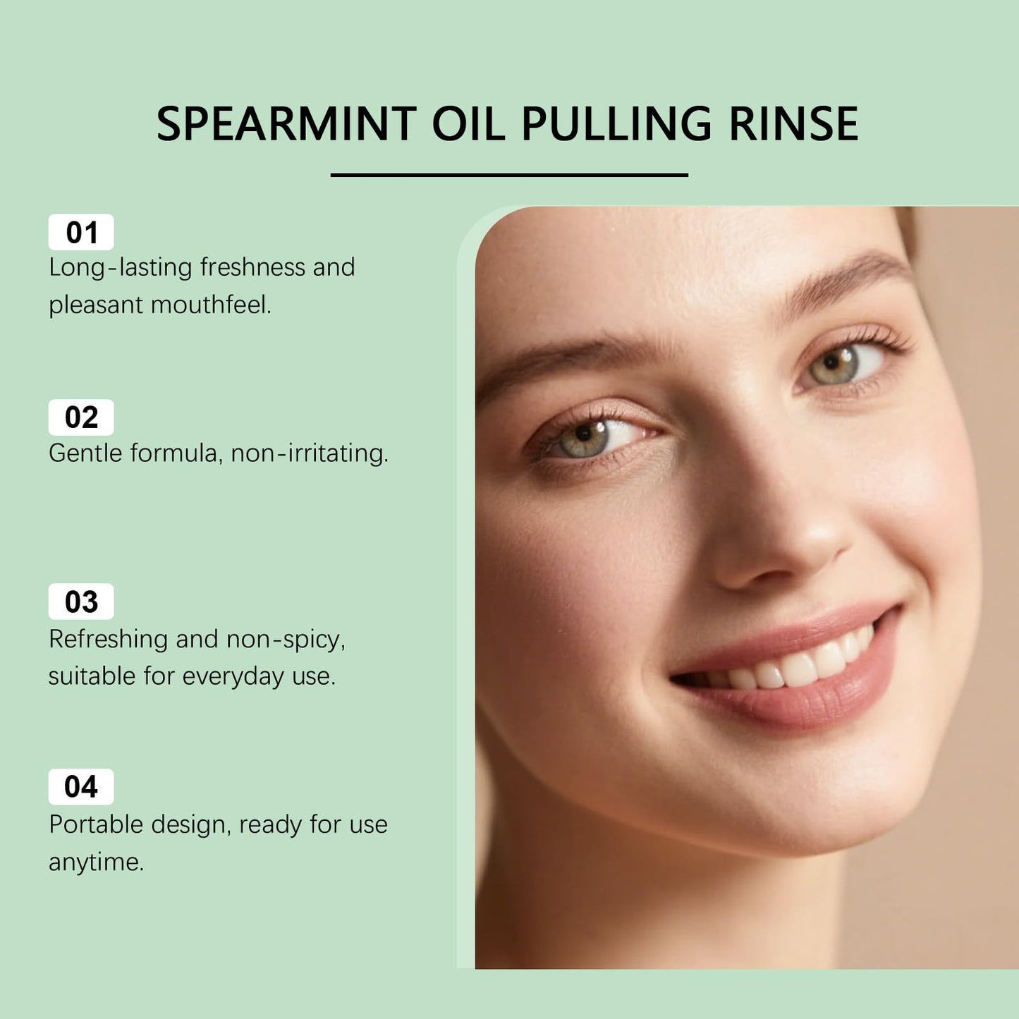 Spearmint Oil Pulling Rinse – Organic Coconut Oil Mouthwash 237ml