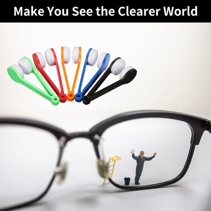 30Pcs Mini Eyeglasses Cleaner Brushes – Microfiber Clip Cleaning Tool, 5 Colors