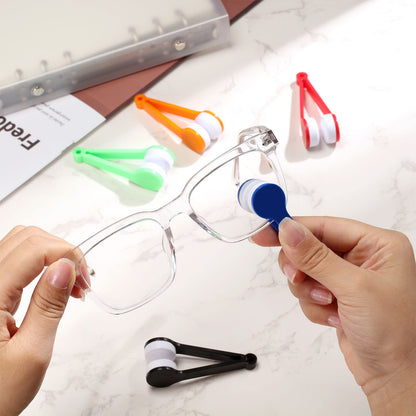 30Pcs Mini Eyeglasses Cleaner Brushes – Microfiber Clip Cleaning Tool, 5 Colors