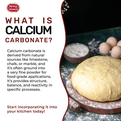 Spicy World Calcium Carbonate Powder 14oz – Dietary Supplement, Food Preservative, Acid Neutralizer
