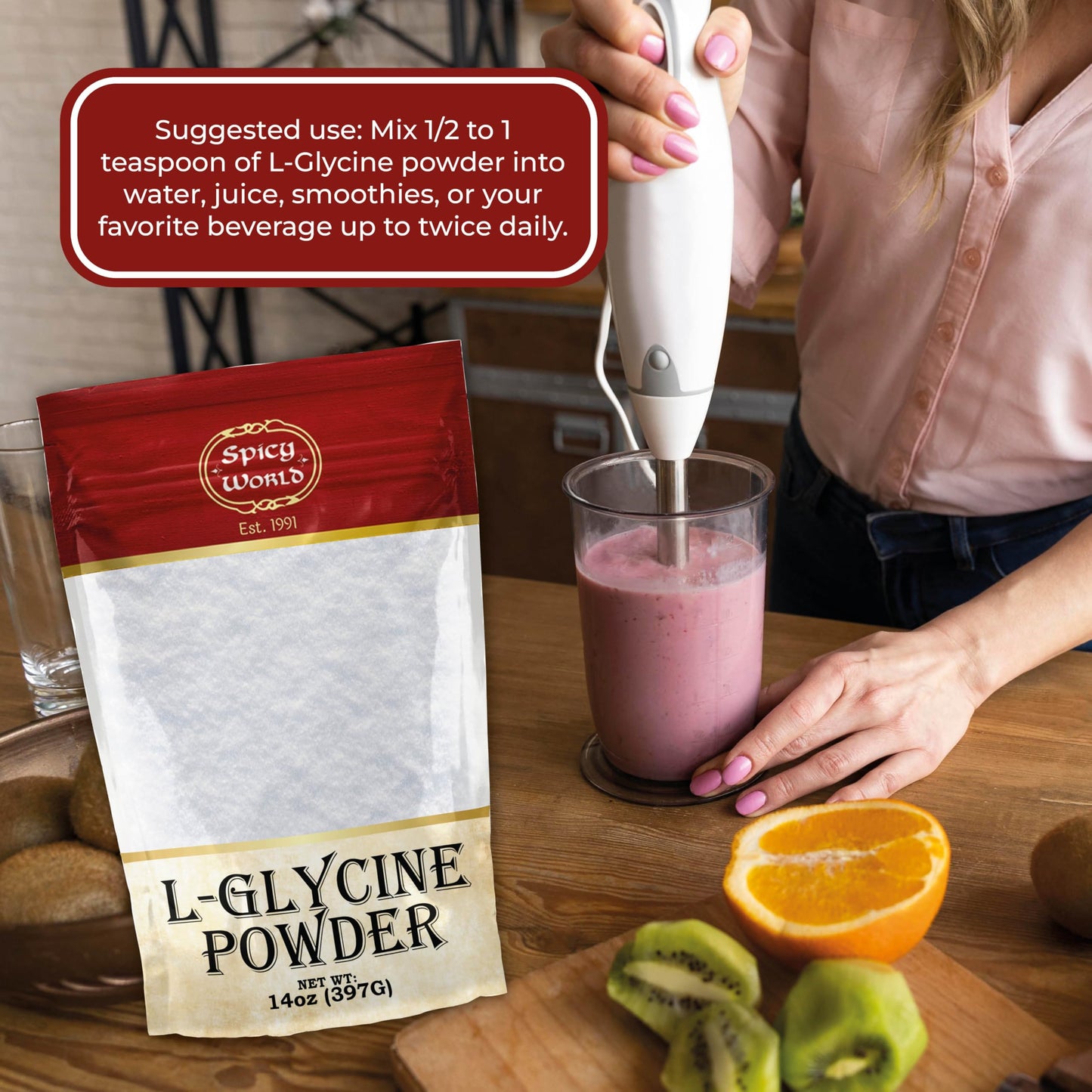 Spicy World L-Glycine Powder 14oz – Pure, Non-GMO Amino Acid