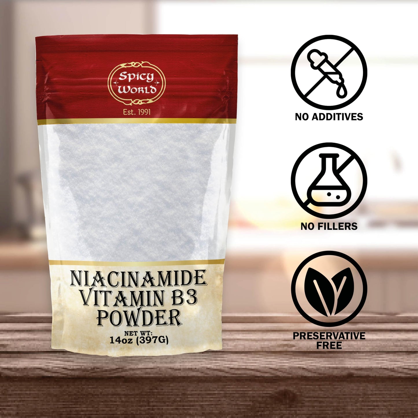 Spicy World Niacinamide Vitamin B3 Powder 14oz (400g) – Flush-Free