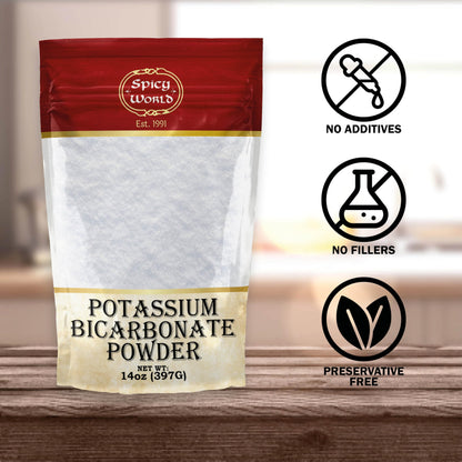 Spicy World Potassium Bicarbonate Powder 14oz - Pure, Food Safe, Leavening