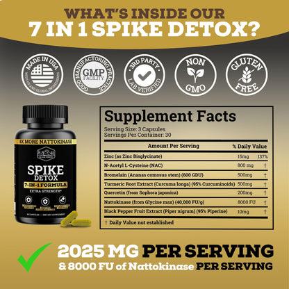 Black Forest The Ultimate Spike Detox: 8X Nattokinase, 7-In-1 Wellness Capsules (NAC, Quercetin, Zinc, Bromelain)