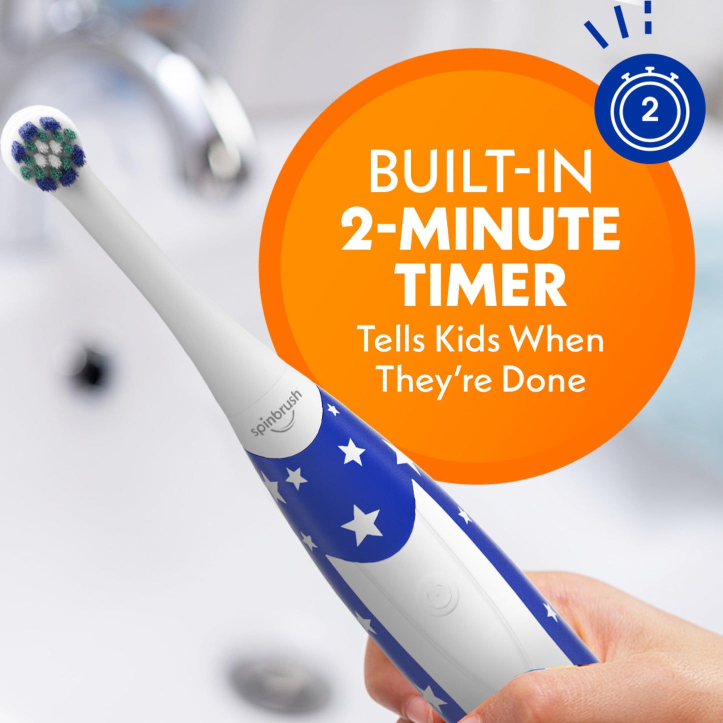 Spinbrush Kids Electric Toothbrush – Glow in the Dark, Battery-Powered