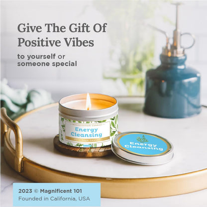 Magnificent 101 Sage Candle 6oz – 35h Burn, Natural Soy for Manifestation