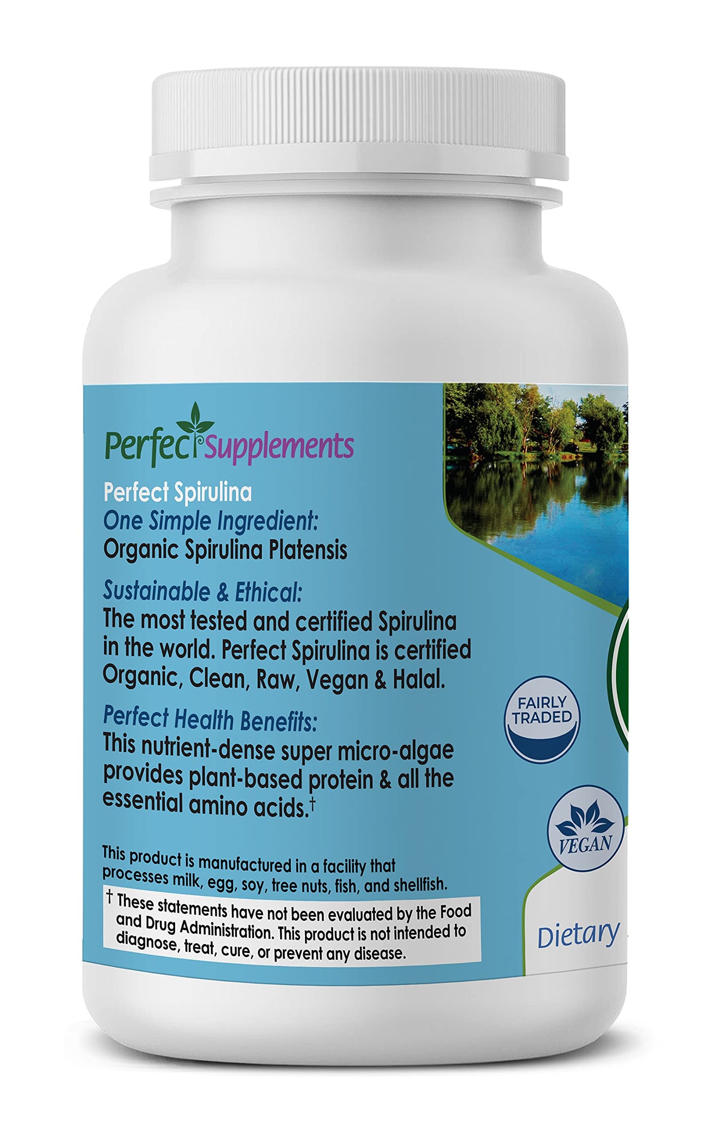 Perfect Spirulina – Organic 120 Veggie Capsules | Whole Food Micro Algae | Immune Support