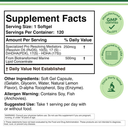 Double Wood SPM Max: 120 Softgels, 500mg | Specialized Pro-Resolving Mediators