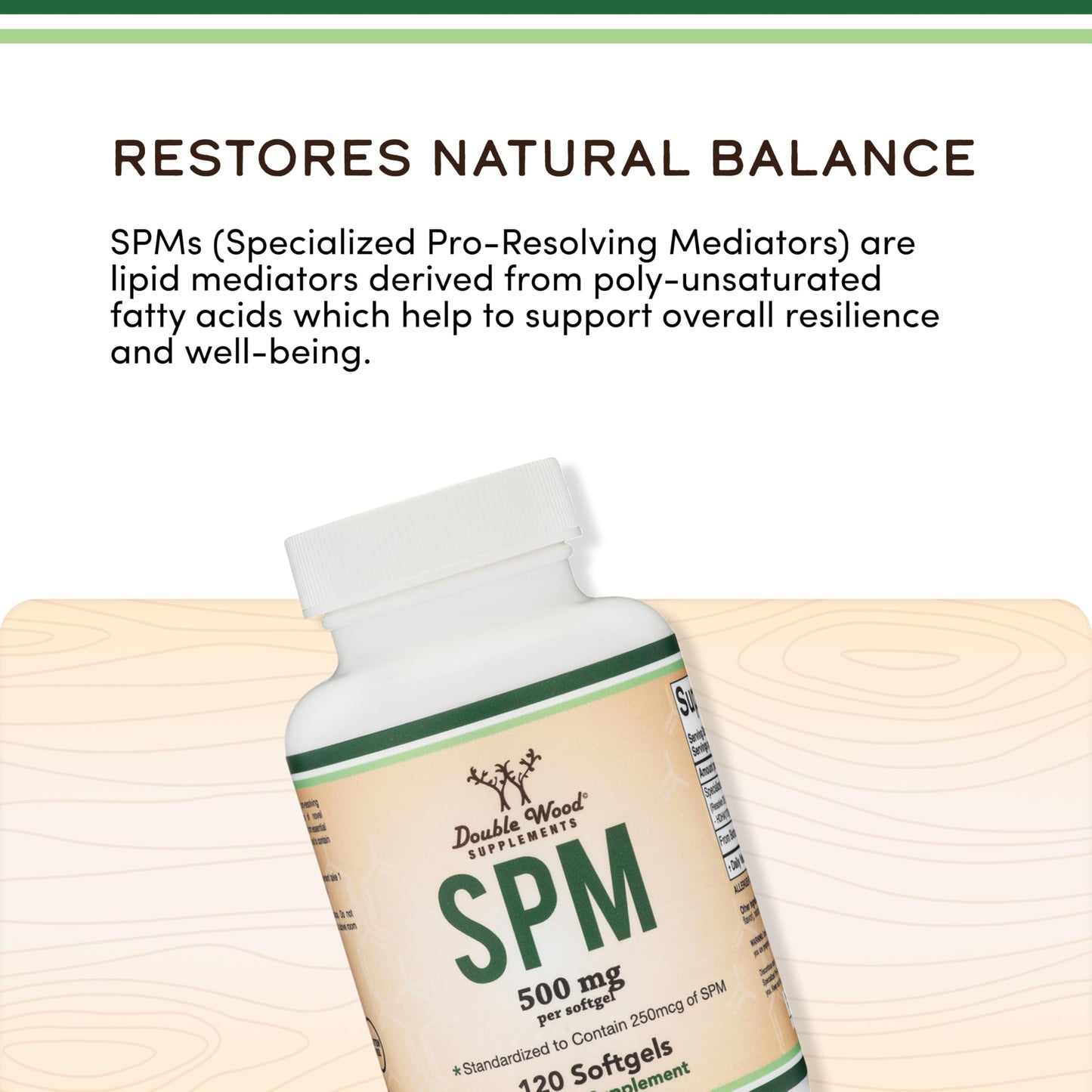 Double Wood SPM Max: 120 Softgels, 500mg | Specialized Pro-Resolving Mediators