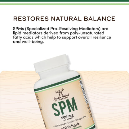 Double Wood SPM Max: 120 Softgels, 500mg | Specialized Pro-Resolving Mediators
