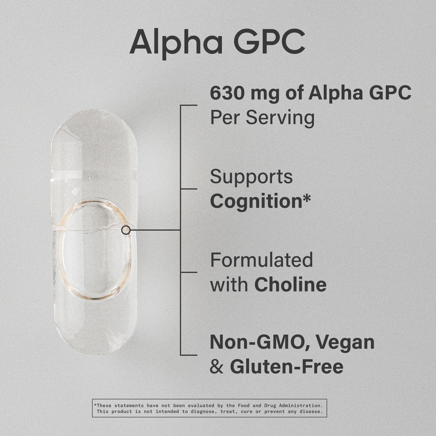 Sports Research® Alpha GPC 630mg (Extra Strength) – Bioavailable Choline for Focus & Cognitive Support | Vegan • Non-GMO • Gluten Free – 120 Liquid Capsules